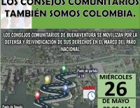 Marcha de consejos comunitarios en Buenaventura en el marco del paro nacional