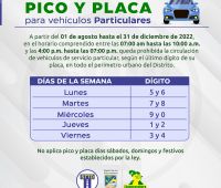 Así quedó el pico y placa para el segundo semestre del 2022 en Buenaventura