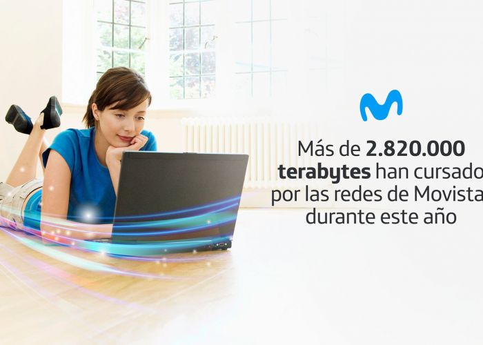 Más de 2.820.000 terabytes han cursado por las redes de Movistar durante este año