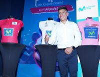 Durante rueda de prensa en las instalaciones de Telefónica Movistar en Bogotá se realizó la bienvenida a Nairo Quintana por la temporada 2024 con el Movistar Team