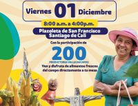 El viernes 1 de diciembre de 2023 los caleños podrán disfrutar del Gran Mercado Campesino en la Plazoleta de San Francisco