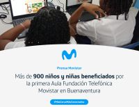 Aula Fundación Telefónica Movistar en Buenaventura beneficiará a más de 900 niños y niñas