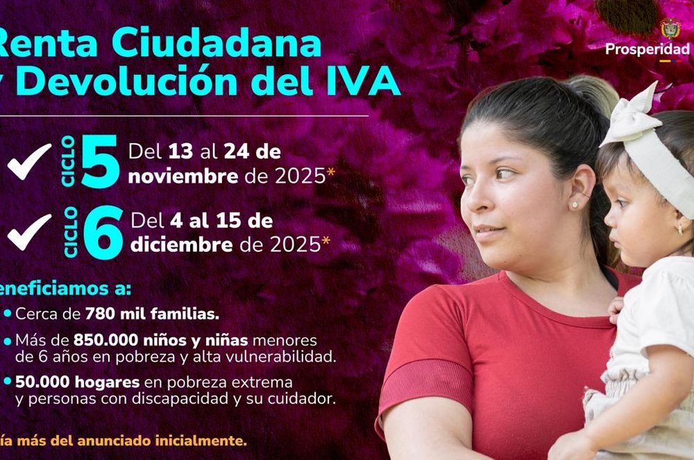Renta Ciudadana y Devolución del IVA: Prosperidad Social inicia el quinto ciclo de transferencias