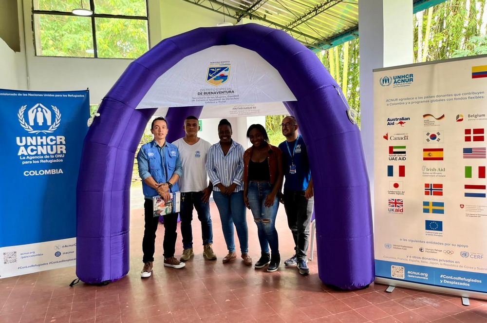 La Secretar&iacute;a de las Mujeres recibi&oacute; la Carpa Violeta con respaldo de ACNUR en Buenaventura