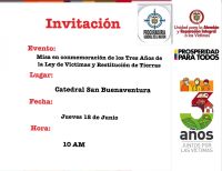 Víctimas del conflicto armado en Buenaventura participarán de misa conmemorativa de Ley de Víctimas