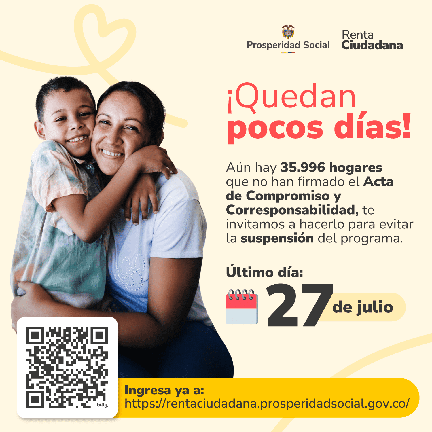 35 mil hogares no han firmado el Acta de Corresponsabilidad y podrían ser suspendidos de Renta Ciudadana