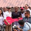 En Buenaventura el presidente Abelardo De la Espriella entregó los primeros pagos por el terremoto y la primera vivienda reconstruida