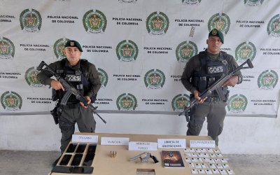 Policía incauta arma de fuego, celulares y estupefacientes en allanamiento en zona rural de Buenaventura