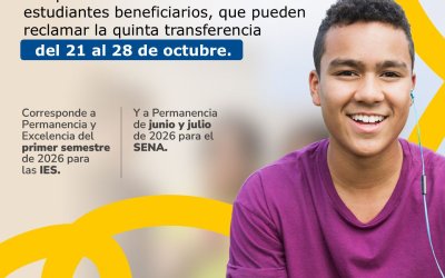 95.798 estudiantes recibirán la transferencia Renta Joven correspondiente al quinto ciclo entre el 21 y el 28 de octubre de 2026