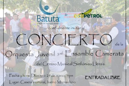 La Fundación Nacional Batuta en convenio con Ecopetrol, invitan al Concierto de visibilización el 29 de marzo