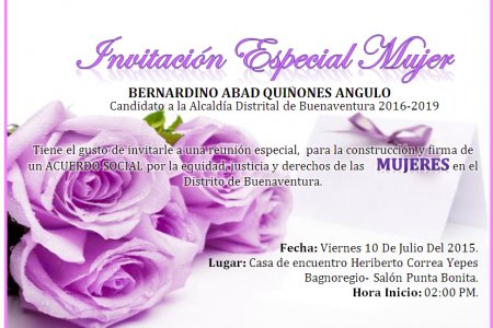 Bernardino Qui&ntilde;ones  invita a las mujeres de Buenaventura a la construcción de un Acuerdo Social