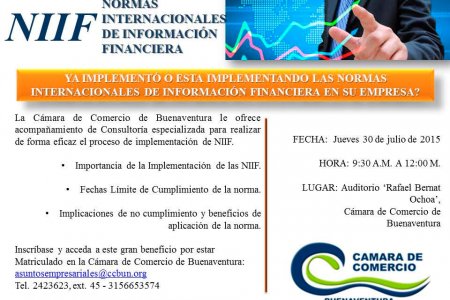 Charla en la Cámara de Comercio sobre Normas Internacionales de Información Financiera en su empresa