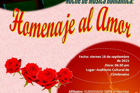 Noche para sentir y compartir a ritmo de boleros en Comfenalco Valle, Regional Buenaventura este 18 de septiembre de 2015