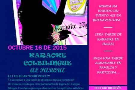 Tarde de karaoke en el Colegio Comfamar hoy viernes 16 de octubre