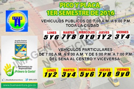 El 25 de enero de 2016 se retoma la medida de pico y placa en Buenaventura