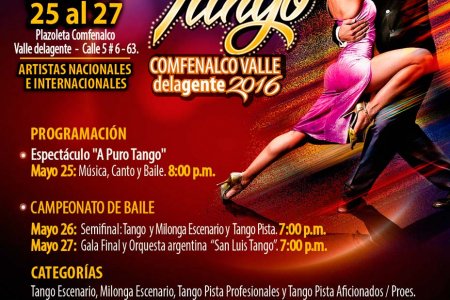 Bailarines profesionales y aficionados invitados a competir en el “III Festival Internacional de Tango - Comfenalco Valle delagente”