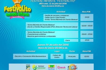 Este miércoles arranca el Festival Infantil en el que se coronará a  la Ni&ntilde;a Buenaventura