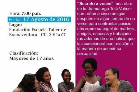 La Escuela Taller de Buenaventura invita a su Velada Pacífica este miércoles 17 de Agosto, con una obra de teatro