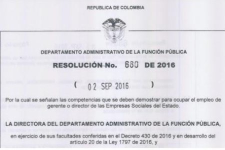 Función Pública será competente para evaluar las competencias de los aspirantes para ocupar el empleo de director o gerente de las ESE