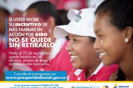 Reclame su pago de Más Familias en Acción, este jueves 22 de septiembre vence el plazo