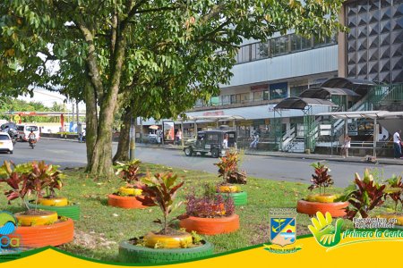 El EPA recibió jardín creado con residuos sólidos en el separador frente al Centro Comercial Bellavista