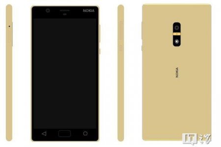 El Nokia D1C con Android se deja ver en color dorado y luciendo un lector de huellas dactilares