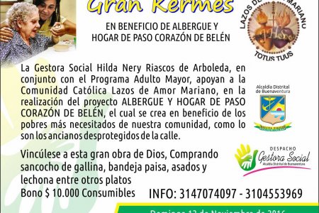 Gestora Social de Buenaventura apoya kermesse en pro del Hogar de Paso para Adultos Mayores