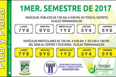 Con esta semana como pedagógica, así queda la rotación del pico y placa en Buenaventura