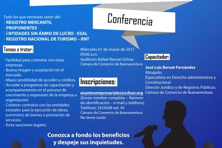 La Cámara de Comercio invita a la conferencia gratuita Jornada de Registros Públicos