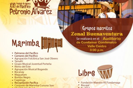 Zonal clasificatorio del Festival Petronio Álvarez en Buenaventura se hará en el Auditorio Comfamar Comfenalco del Centro y no en el bulevar