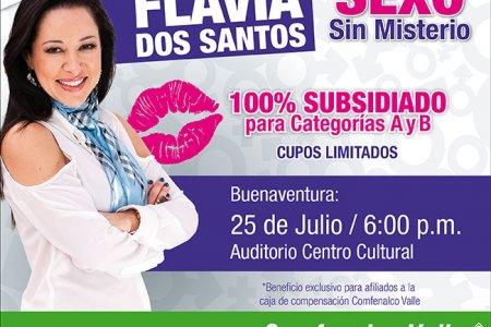 “Sexo sin misterios” con Flavia Dos Santos en Buenaventura este 25 de julio