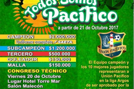 Se encuentran abiertas las inscripciones para el Primer Torneo de Futsal Todos Somos Pacífico