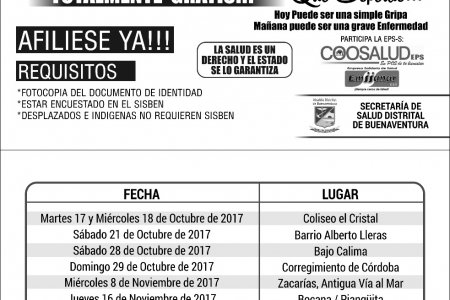 Se realizará el lanzamiento de la jornada masiva de afiliación al régimen subsidiado de salud