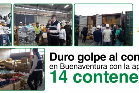 La DIAN realizó la aprehensión de 14 contenedores con mercancía de contrabando avaluada en 21 mil millones de pesos