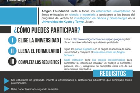 Colombianos podrán aplicar a becas de la Fundación Amgen para estudiar en Japón