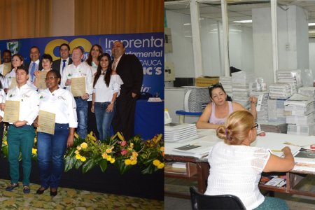 En sus 90 a&ntilde;os, la Imprenta Departamental recibió la máxima distinción de la Asamblea del Valle