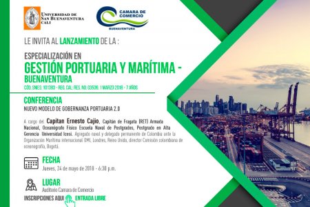 Lanzamiento de la Especialización en Gestión Portuaria y Marítima y fecha de inscripciones en la Cámara de Comercio de Buenaventura