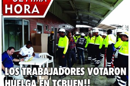 Sindicato SNTT fijó las 8 de la ma&ntilde;ana del 5 de septiembre como la hora cero del inicio de la huelga en Tcbuen