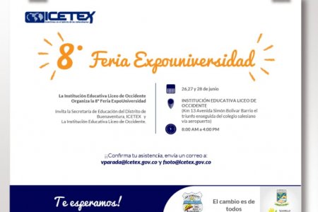 La Alcaldía de Buenaventura invita a los colegios oficiales y privados a participar de la VIII Feria Expouniversidad que realiza el Liceo de Occidente