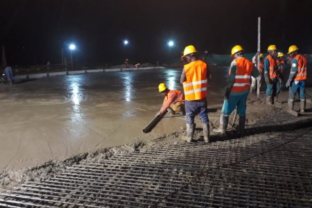 Se realizó la fundición de concreto en la base de los tanques de almacenamiento de agua de Loma Alta en Buenaventura