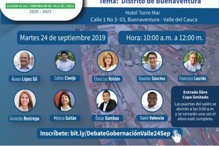En Buenaventura continúan los encuentros descentralizados de los candidatos a la Gobernación del Valle del Cauca en el Ciclo de Debates 2019