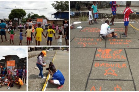 Junto con la comunidad, Epsa mejora demarcación de la cancha de fútbol del barrio Lleras, en Buenaventura