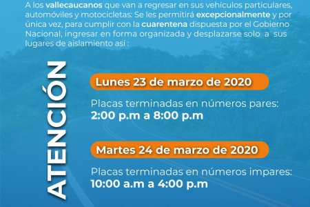 Plan retorno Valle del Cauca #ElValleSeQuedaEnCasa