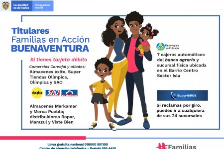 En Buenaventura, Prosperidad Social dispuso varios puntos de pago para facilidad del retiro de incentivos a Familias en Acción