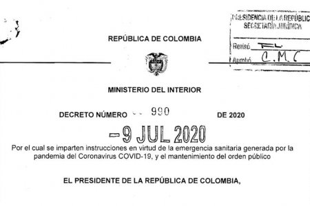 A través del Decreto 990, Gobierno establece medidas para municipios según su nivel de afectación por COVID-19