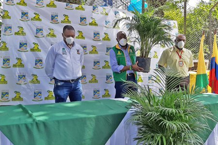 Alcalde Víctor Vidal realizó la siembra de una palma como símbolo de la fe y esperanza que tiene Buenaventura para salir adelante