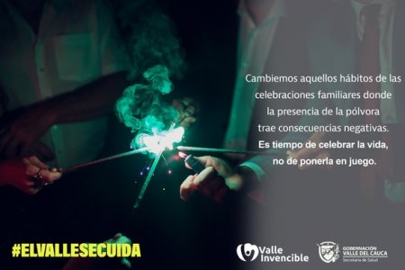 La Gobernación del Valle insiste en el no uso de la pólvora para evitar afectaciones a menores de edad, adultos mayores y la fauna
