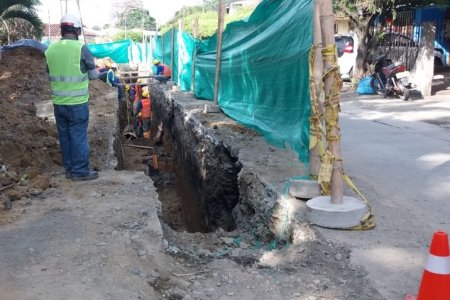Obras en el barrio El Edén de Bugalagrande, corresponden a ampliación del sistema de alcantarillado