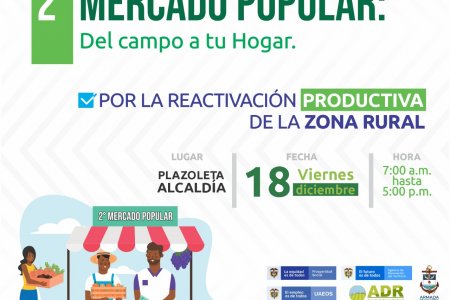 El viernes 18 de diciembre se realizará en Buenaventura el Segundo Mercado Popular "Del Campo a tu Hogar"