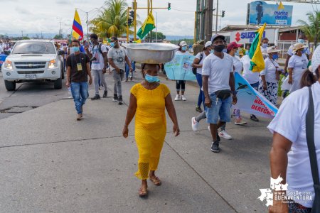 Personal operativo de la Secretaría de Tránsito brindó apoyo en la movilidad y seguridad las protestas del 27 y 28 de abril en Buenaventura